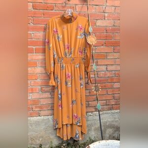 Nanette Lepore Hi Low Marigold Floral Dress